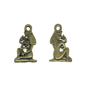 Cleopatra with Lotus Charms - Qty of 5 - 24kt Gold Plated Lead Free Plated Pewter - American Made