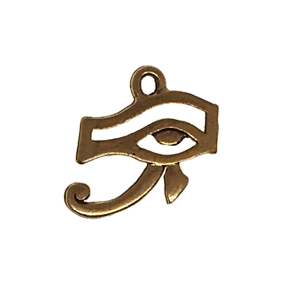 Eye of Horus Ra Charms - Qty of 5 Charms - 22kt Gold Plated Lead Free Pewter - American Made