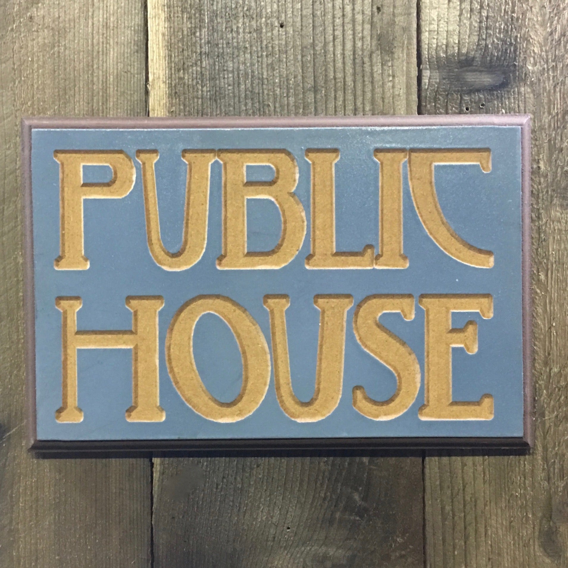 Public House Sign Plaque - Engraved Wood Sign