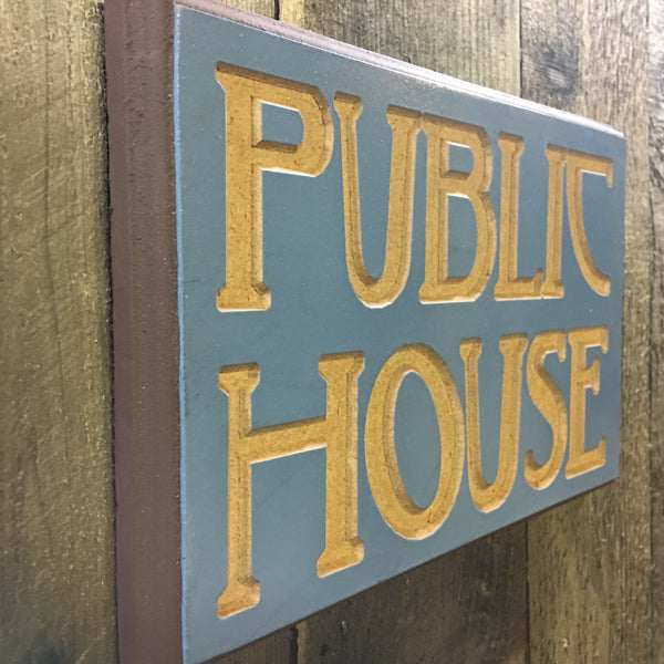 Public House Sign Plaque - Engraved Wood Sign