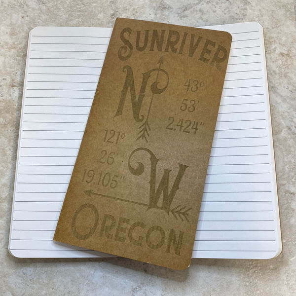 Sunriver Oregon NW Coordinates - Craft Paper Pocket Journal