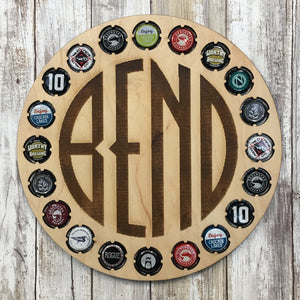 Bend Oregon Logo Craft Brew Bottle Cap Display