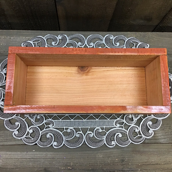 Rustic Style Harvest Centerpiece Box - Carved Cedar Wood