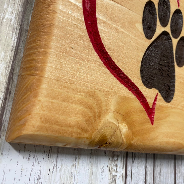 Home is Where My Dog Is Wall Hanging Sign - Carved Pine Wood