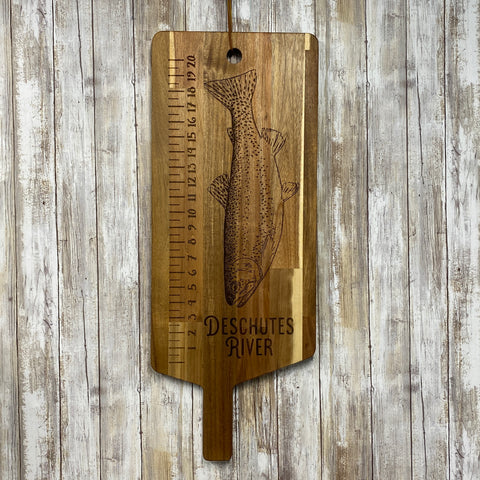 Deschutes River Trout 20 Inch Ruler Cutting Board Wall Hanging - Laser Engraved Personalize