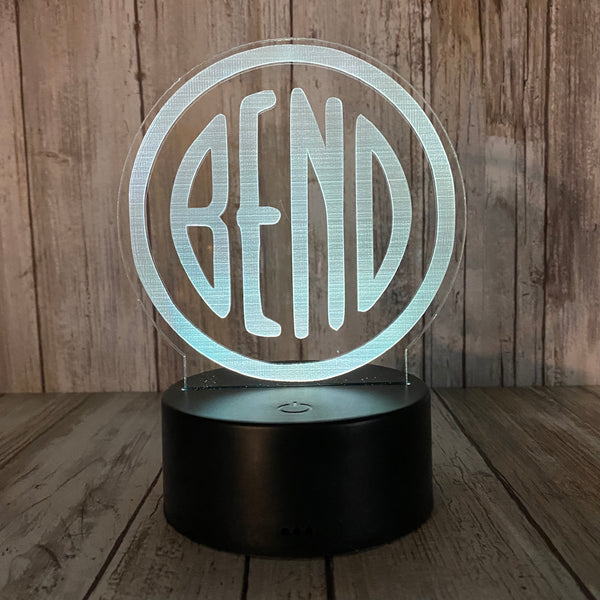 Bend Oregon Logo - LED Multicolor Lighted Acrylic Sign Lamp Light