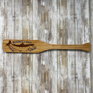 Catch Me If You Can Fish Deschutes River Paddle Oar Sign - Carved Pine Wood