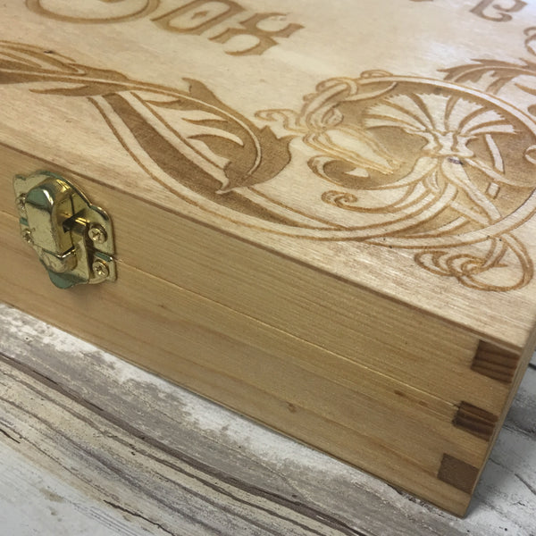 Treasure Box - For Jewelry or Keepsakes - Laser Engraved Wood Box Customize Personalize
