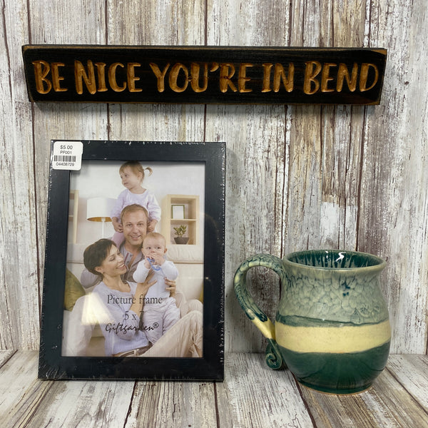 Be Nice You're In Bend - Small Saying Plaque Sign Wall Hanging - Carved Pine Wood