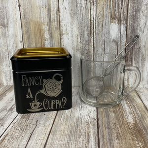 Fancy a Cuppa?  Metal Tea Cannister Tin for Loose Leaf Tea