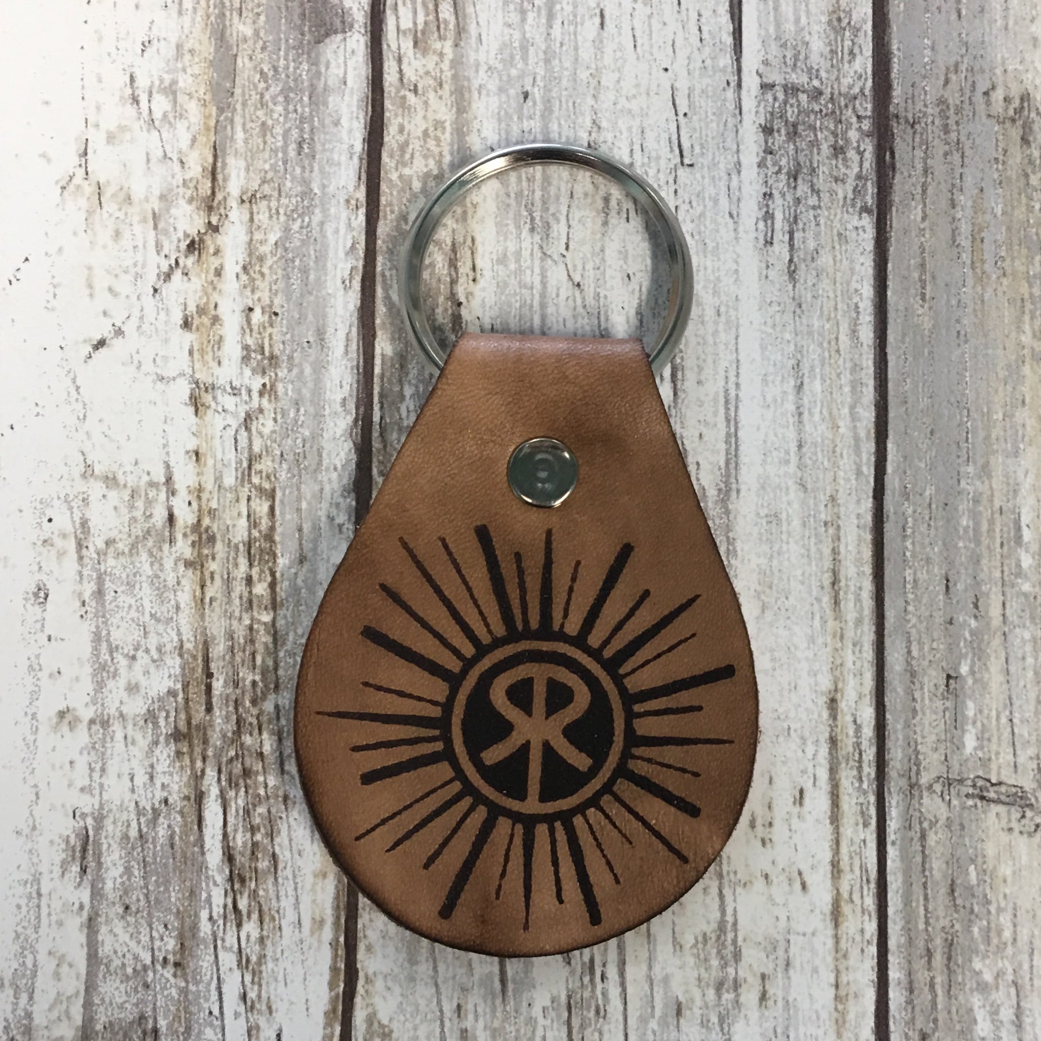 Sunriver Logo Leather Key Chain Fob