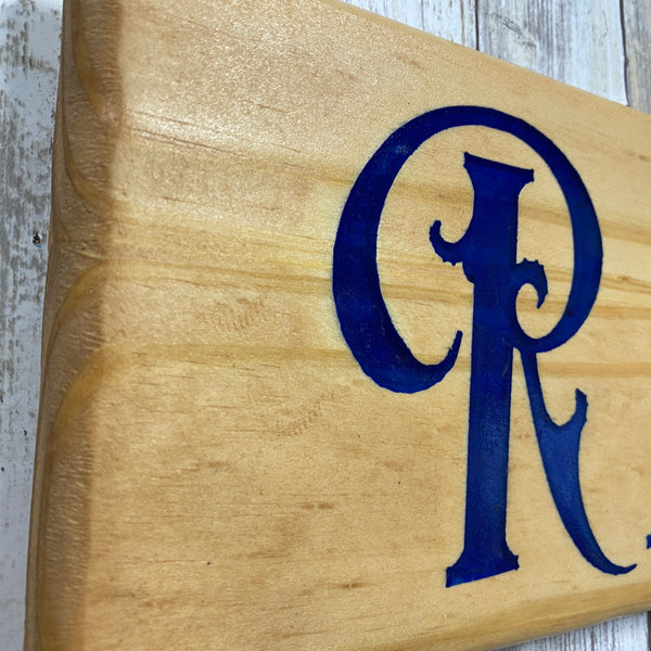 River House - Carved Pine Wall Hanging Sign with Resin Inlay