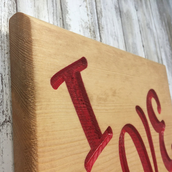 I Love Us Sign Plaque - Home Decor - Engraved MDF Wood