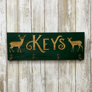 Wooden Deer Key Chain