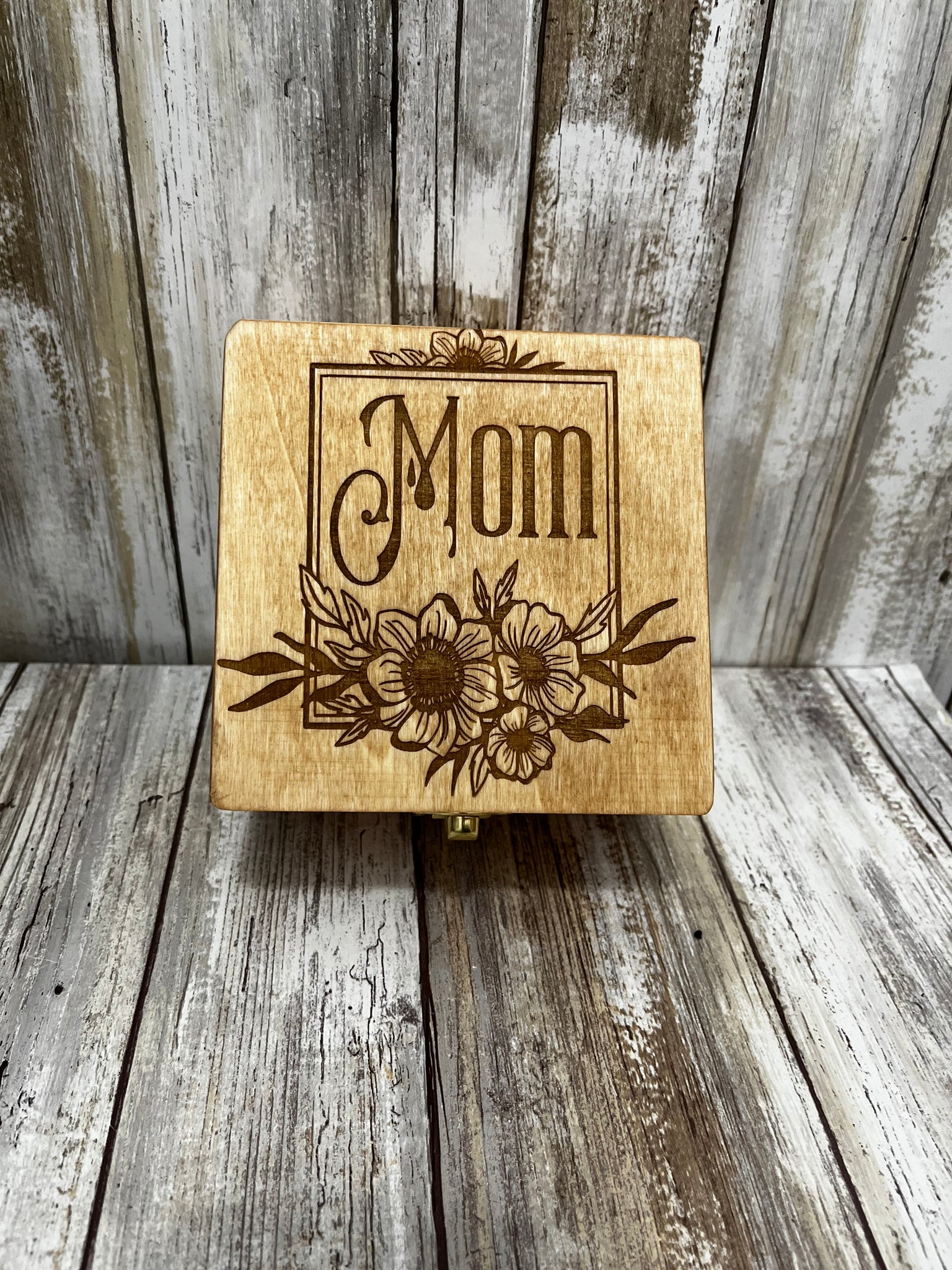 Mom Trinket Box - Laser Engraved Wood