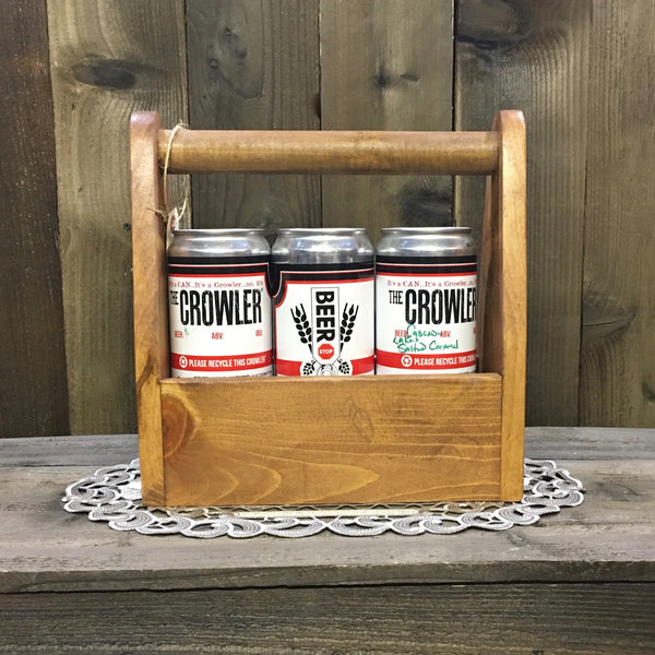 Plain and Simple Crowler Can Carrier - As Shown Holds Three 32oz Crowler Cans - Other Sizes Available