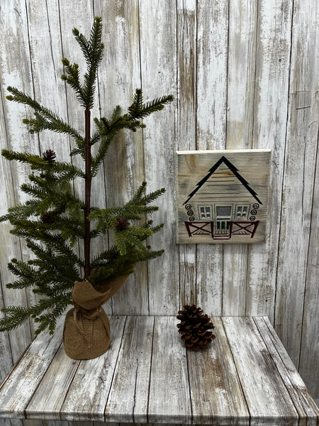 Rustic looking painted Cabin wall art