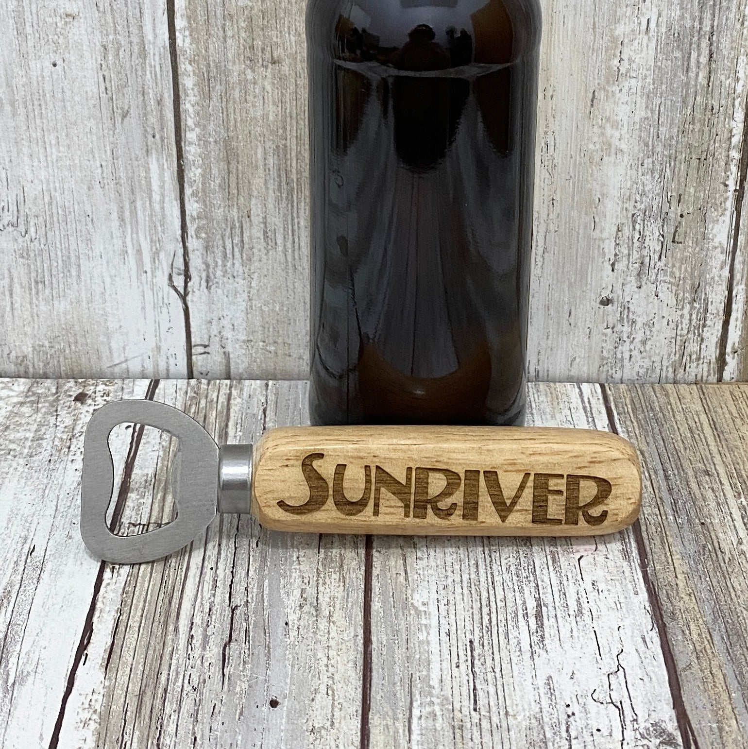 Sunriver Oregon -  Wooden Handle Beer Bottle Opener