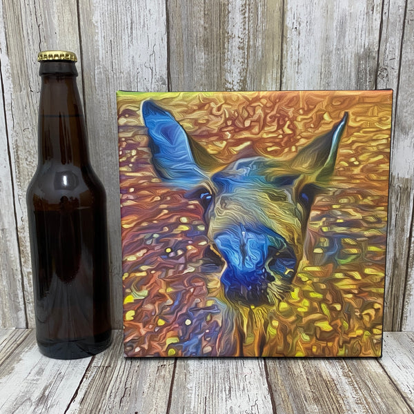 Deer Snoot - 8x8 Inch Digital Art Canvas by Vivian Houser