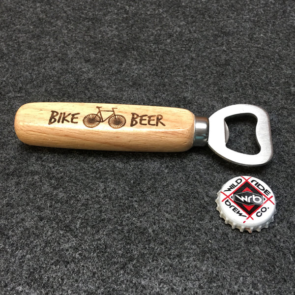 Bike Beer Wooden Handle Beer Bottle Opener - Ale Trail