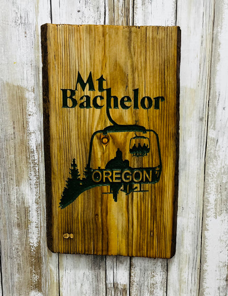 Mount Bachelor Oregon- Carved lodge pole live edge