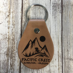 Pacific Crest Endurance Sports Festival Leather Key Chain Fob