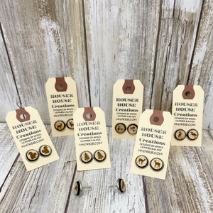 Forest Post Earrings - Baltic Birch Wood on Stainless Steel