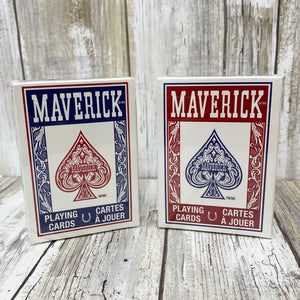 Maverick Standard Face Poker Size Playing Cards - 1 Deck choice of red or blue