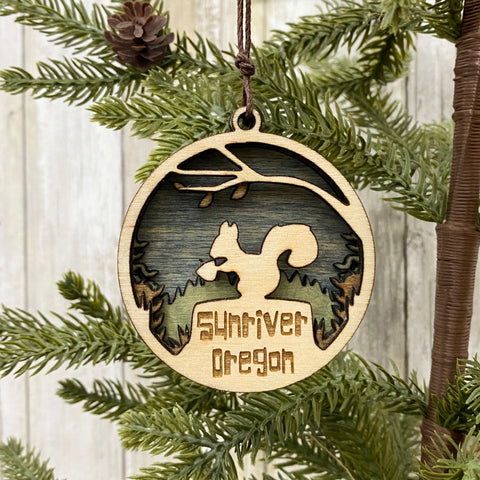 Sunriver 3 Dimensional Forest Squirrel Christmas Tree Ornament