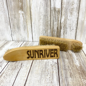 Sunriver Shoe Shine Brush - Curved Wood Handle Natural Bristles