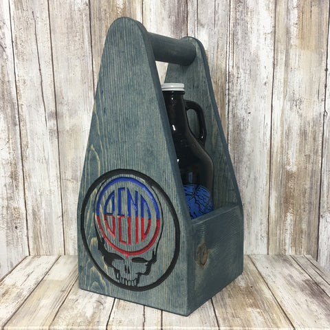 Bend Oregon Logo Grateful Dead Beer Carrier - As Shown Holds One 64oz Growler Bottle - Other Sizes Available