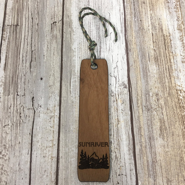 Sunriver Oregon Bookmarks - Laser Engraved Walnut Wood