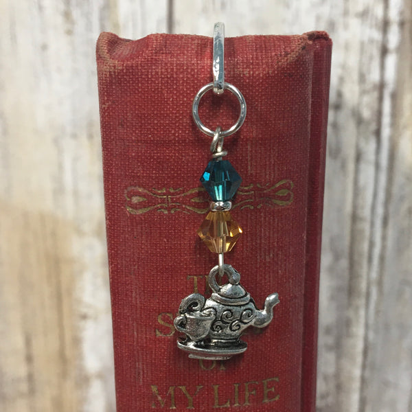Alice in Wonderland Bookmarks - Hook Style with Swarovski Crystals & Charm