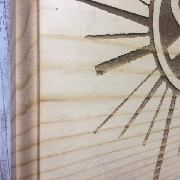 Sunriver Logo Sign - Laser Engraved Pine Wood