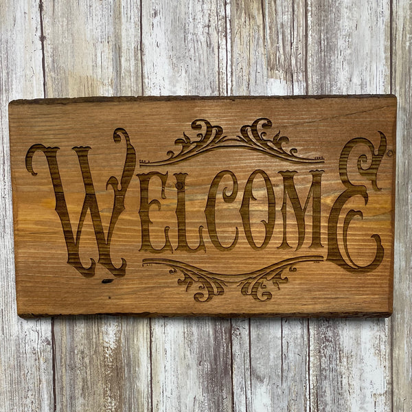 Rustic Welcome Sign - Live Edge Lodgepole Pine Wood Sign