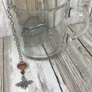 Queen Bee - Lampwork Bead & Charm Loose Tea Infuser Steeper Ball