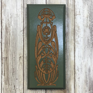 Art Nouveau Motiff Sign Plaque - Painted & Engraved MDF Wood