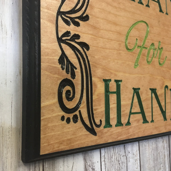 Thank You for Buying Handmade Sign- Carved & Painted Pine Wood