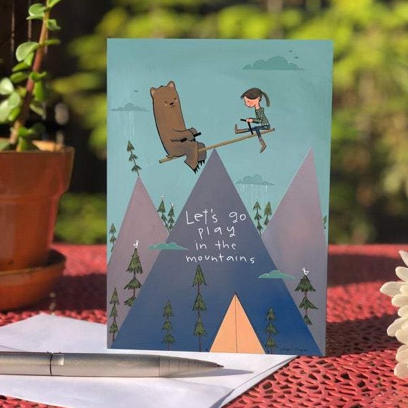 Let's Play in the Mountains - Blank Greeting Card - Created by Megan Marie Myers #12