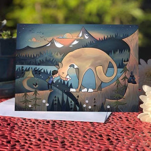 Mountain Lion Snuggle - Blank Greeting Card - Created by Megan Marie Myers #34