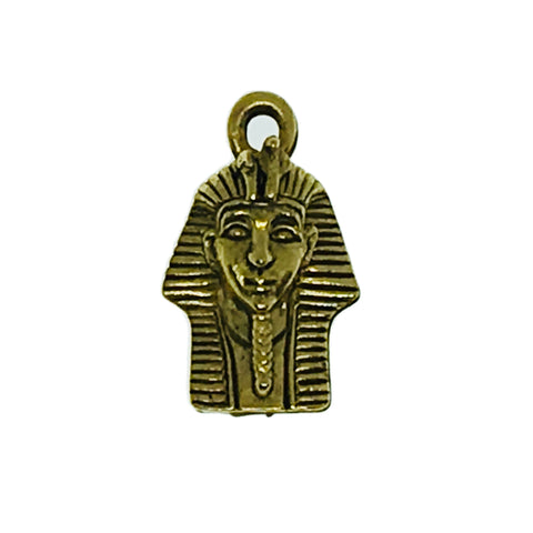 Pharaoh Head Charms - Qty of 5 Charms - 22kt Gold Plated Lead Free Pewter - American Made