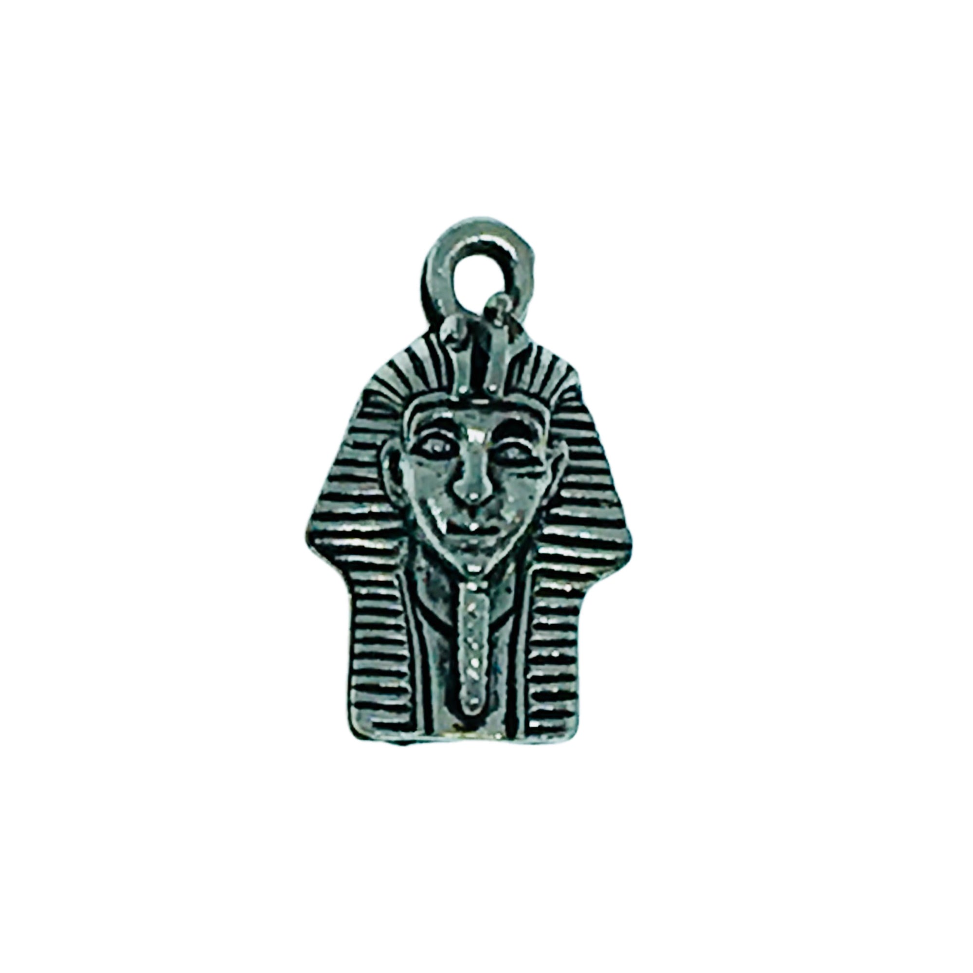 Pharaoh Head Charms - Qty of 5 Charms - Lead Free Pewter Silver - American Made