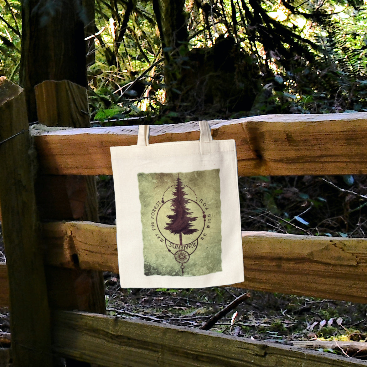 Sunriver Oregon - May the Forest be with You Pine Tree - Canvas Tote Bag