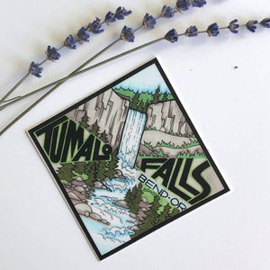 Tumalo Falls Oregon Vinyl Sticker - Created by Michele Michael