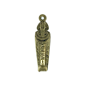 Egyptian Sarcophagus Charms - Qty of 5 Charms - 22kt Gold Plated Lead Free Pewter - American Made
