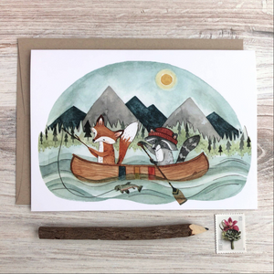Canoe Adventure - Blank Greeting Card - Created by Little Pine Artistry