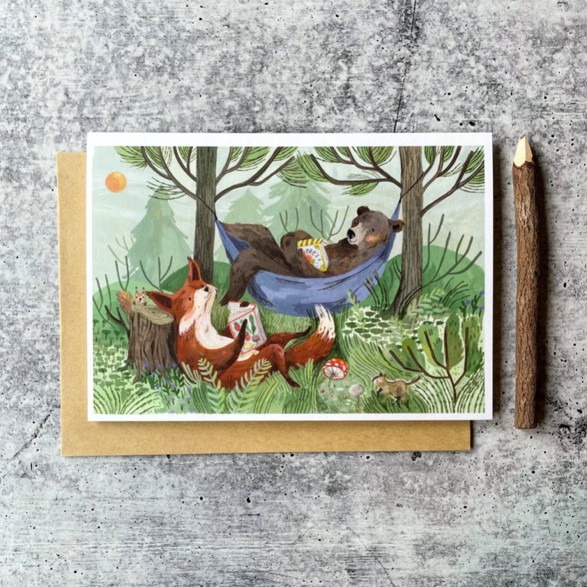Lazy Days - Blank Greeting Card - Created by Little Pine Artistry