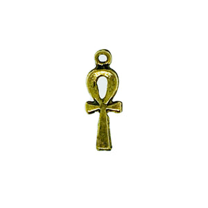 Small Ankh Charms - Qty of 5 Charms - 22kt Gold Plated Lead Free Pewter - American Made
