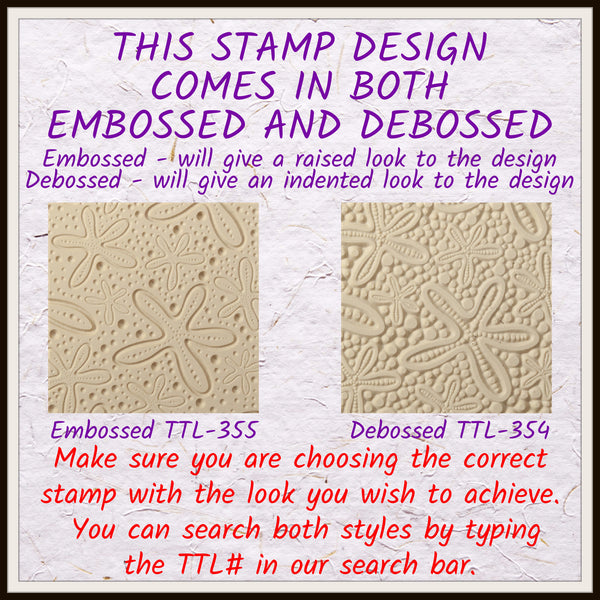 Cosmic Starfish Embossed TTL-355 - Small 4x2 Texture Stamp