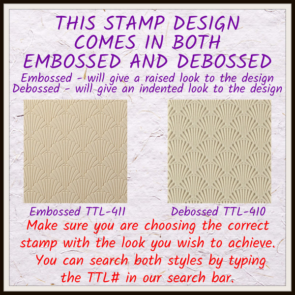 Classic Scallop Debossed TTL-410  - Small 4x2 Texture Stamp